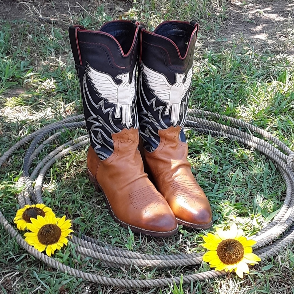 Inlaid Eagles western festival Cowboy boots